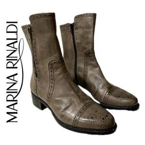 MARINA RINALDI ANKLE BOOTS DISTRESSED MADE IN ITALY GRUNGE Sz 35 WESTERN CORE